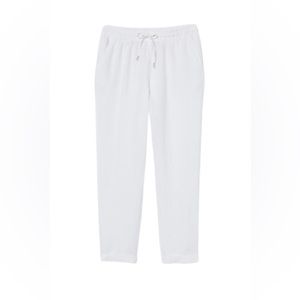 H&M Linen Joggers in White Jogger Pants 6 NWOT